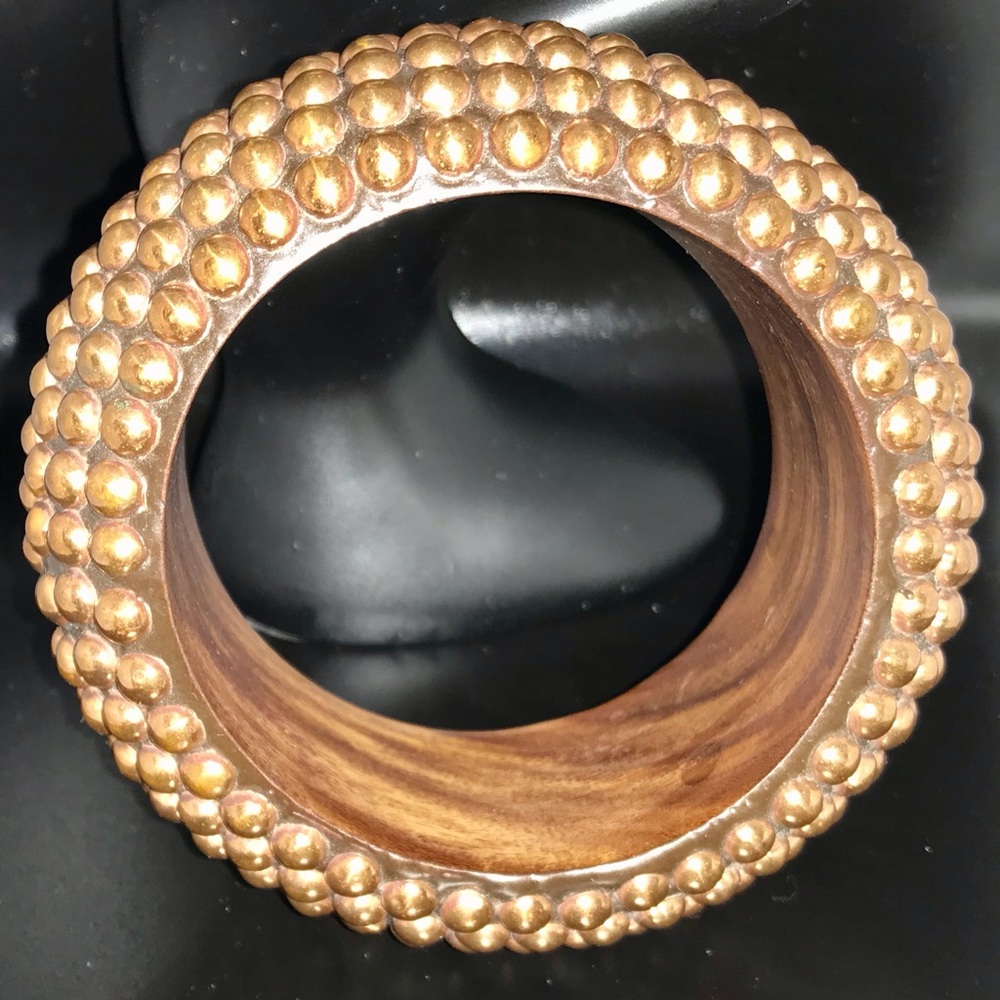Bold Wood Bangle with Copper Accents